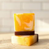 Pineapple Mango Swirl Handcrafted Soap | Tropical Fruit and Coconut Cream